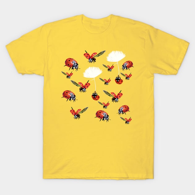 Ladybugs Flight T-Shirt by Manitarka